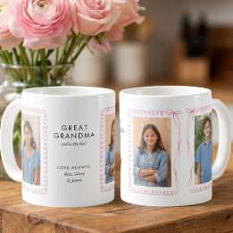 Roze lint fotolijsten bewerkbaar Oud-oma Koffiemok