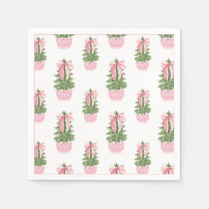 Roze lint gemberpot Kerstboom Servet