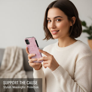 Roze Lint Geruite Borstkanker Bewustzijn Steun iPhone 11 Hoesje