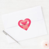 Roze Lint Hart Stickers (Envelop)