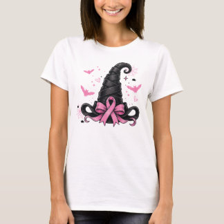Roze Lint Heksenhoed Borstkanker Bewustzijn T-shirt