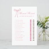 Roze Lint Hij Zei Zij Zei Bruidsfeest Spel (Staand voorkant)