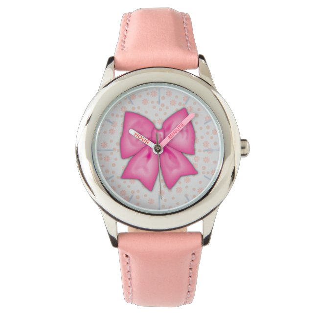 Roze lint horloge (Voorkant)