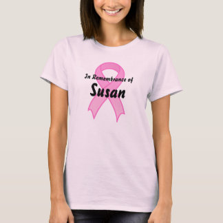 Roze lint in herinnering brengen T-shirt