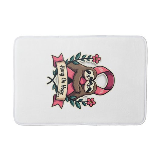 Roze Lint Luiaard Steun Vintage Bewustzijnskunst Badmat (Voorkant)