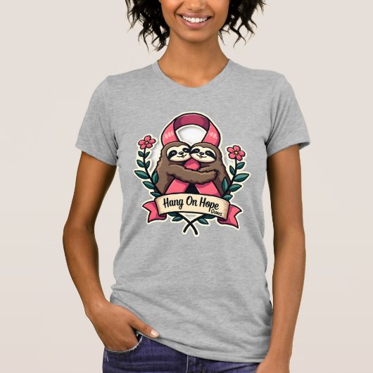 Roze Lint Luiaard Steun Vintage Bewustzijnskunst T-shirt (Voorkant)