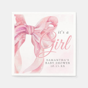 Roze Lint Meisje Baby Shower Servet