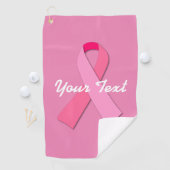 Roze lint met aangepaste tekst golfhanddoek (Insitu)