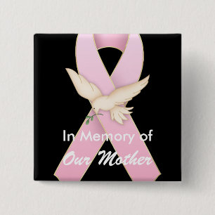 Roze lint met dove ~  Button