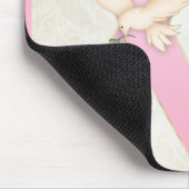 Roze lint met dove Quotable/Customize Mousepad Muismat (Hoek)