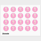 Roze lint met witte duif Stickers (Vel)