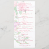 Roze lint monogram trouwmenu menu (Achterkant)