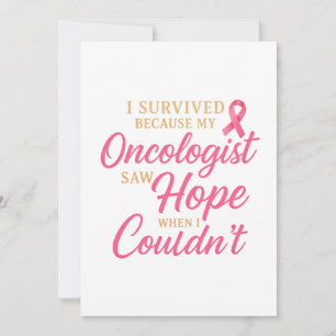Roze Lint Oncoloog Dankkaart – Overlevende A Feestdagenkaart