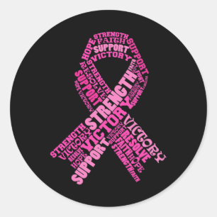 Roze lint Ondersteuning Borstkanker Awareness Mont Ronde Sticker