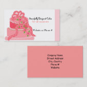 Roze lint ontwerper Cake Visitekaartje (Voorkant / Achterkant)