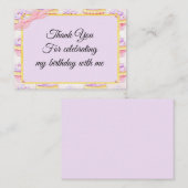 Roze lint op Cupcake Bedankkaartjes Notitiekaartje (Voorkant / Achterkant)
