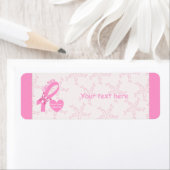 Roze lint overlevende borstkanker en roze grens etiket (Insitu)