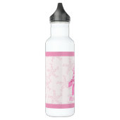 Roze lint overlevende borstkanker en roze grens waterfles (Links)