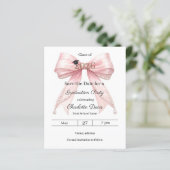 Roze lint parel Afstudeerfeest Save the Date kaart (Staand voorkant)