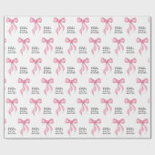 Roze lint Persoonlijke Bruidsdouche Cadeaupapier (Vlak)
