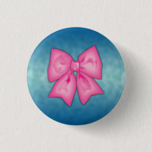 Roze lint ronde button 3,2 cm