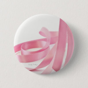 Roze lint ronde button 5,7 cm