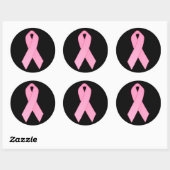 Roze lint ronde sticker (Vel)