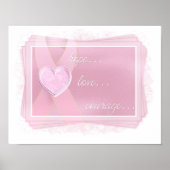 Roze lint - Roze hart - Hope/Love/Courage Print (Voorkant)