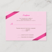 Roze lint RSVP minicard 2 Informatiekaartje (Achterkant)
