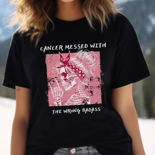 Roze lint skelet Shirt, losgeslagen kankerbestrijd Tri-Blend Shirt