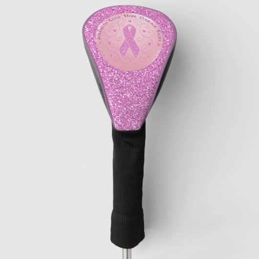 Roze lint Sparkle Golfheadcover (Voorkant)