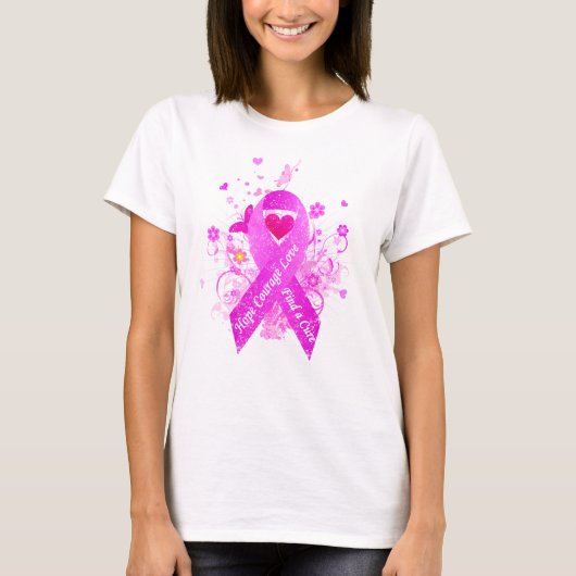 Roze lint  t-shirt (Voorkant)