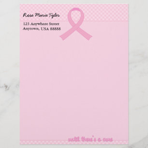 Roze lint Tartan Persoonlijk Briefhoofd