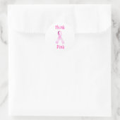 Roze lint - Think Pink Ronde Sticker (Tas)