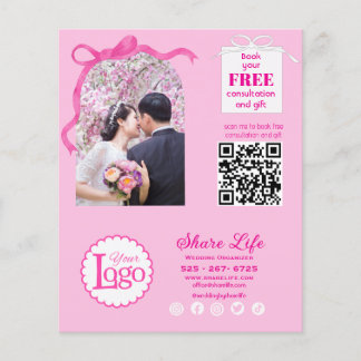 Roze Lint Trouw Organisator Zakelijke Flyer