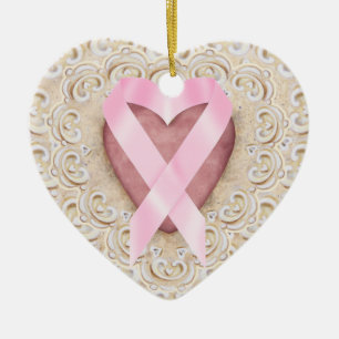 Roze lint uit het hart - SRF Keramisch Ornament