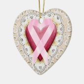 Roze lint uit het hart - SRF Keramisch Ornament (Links)