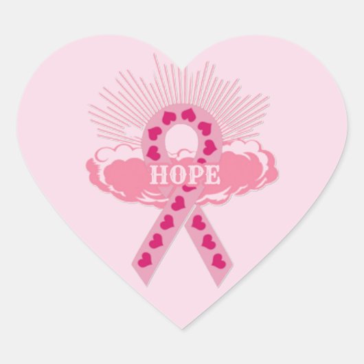 Roze lint van de hoop Hartslagers Hart Sticker (Voorkant)