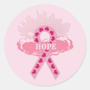 Roze lint van de warme rondtrekkers ronde sticker