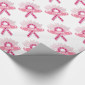 Roze Lint van Hoop Wit inpakpapier (Hoek)