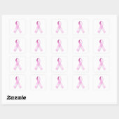 Roze Lint Vierkante Sticker (Vel)