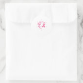 Roze Lint Vlinder Warrior Leuke Borstkanker Ronde Sticker (Tas)