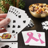 Roze lint voor bewustmaking van borstkanker pokerkaarten (Insitu)