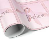 Roze lint voor borstkanker Believe Gift Wrap Cadeaupapier (Rol Hoek)