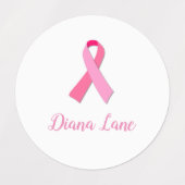 Roze lint voor borstkanker labels (Design 1)