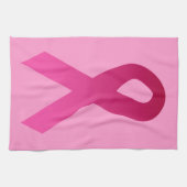 Roze lint voor de bewustmaking van borstkanker theedoek (Horizontaal)