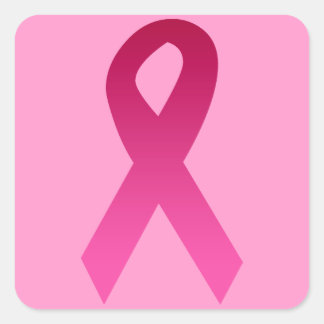 Roze lint voor de bewustmaking van borstkanker vierkante sticker
