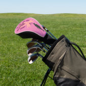 Roze lint voor kankerbewustmaking Lady damse golfe Golfheadcover (Insitu)