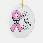 Roze lint voor mijn borstkankerbewustzijn keramisch ornament (Rechts)