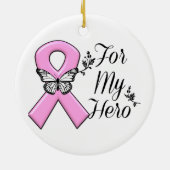 Roze lint voor mijn borstkankerbewustzijn keramisch ornament (Achterkant)